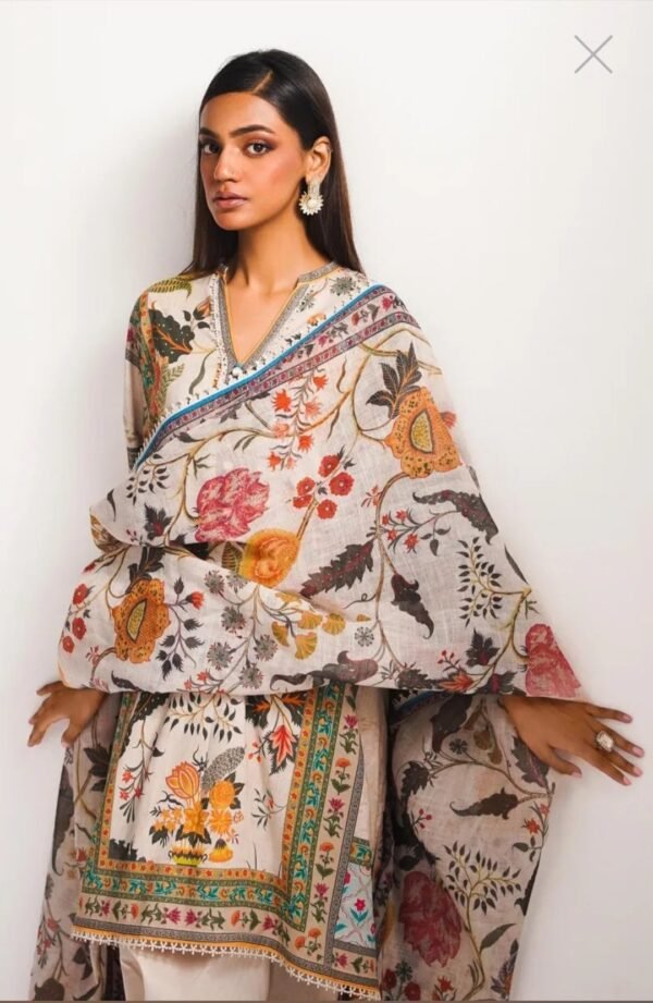 Sana Safinaz 3PC Stitched Mahay Collection H231-021B-G - Image 2