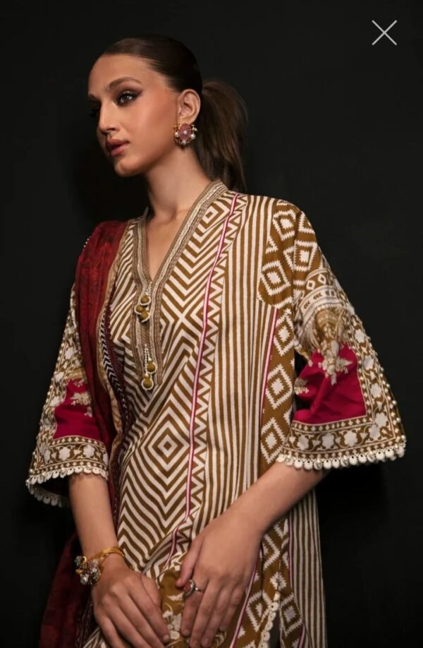 Sana Safinaz 3PC Stitched Mahay Collection H231-029A-BG - Image 2