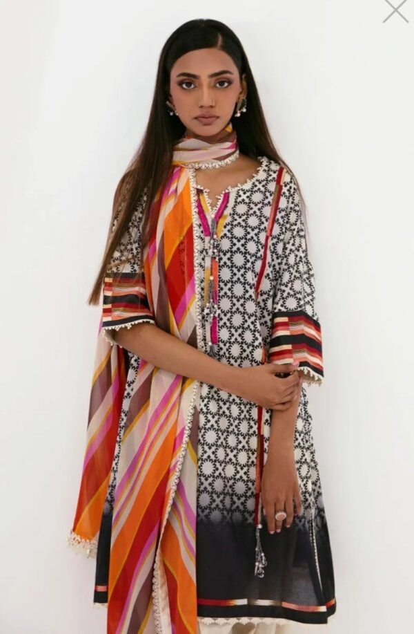 Sana Safinaz 3PC Stitched Mahay Collection H231-020A-BI - Image 2