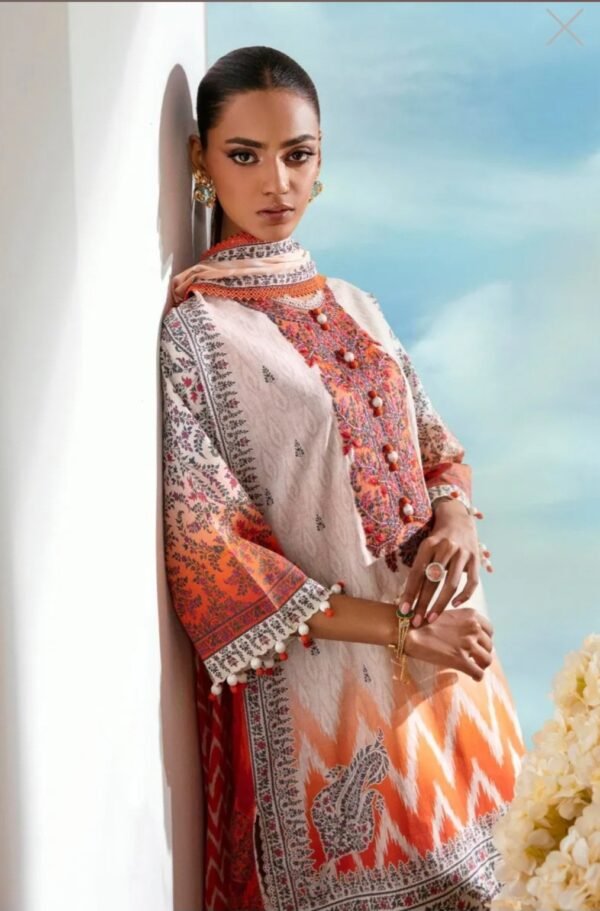 Sana Safinaz 3PC Stitched Mahay Collection H231-019B-G - Image 3