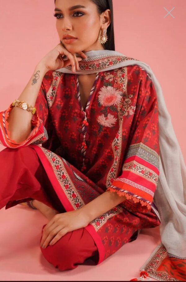 Sana Safinaz 3PC Stitched Mahay Collection H231-017A-BG - Image 2