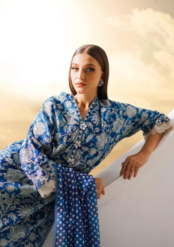 Sana Safinaz 3PC Stitched Mahay Collection H231-011B-BG - Image 2