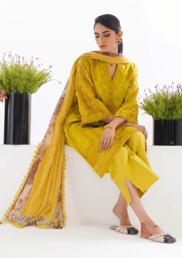 Sana Safinaz 3PC Stitched Mahay Collection H231-005B-AG - Image 2