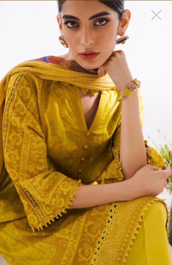 Sana Safinaz 3PC Stitched Mahay Collection H231-005B-AG - Image 3