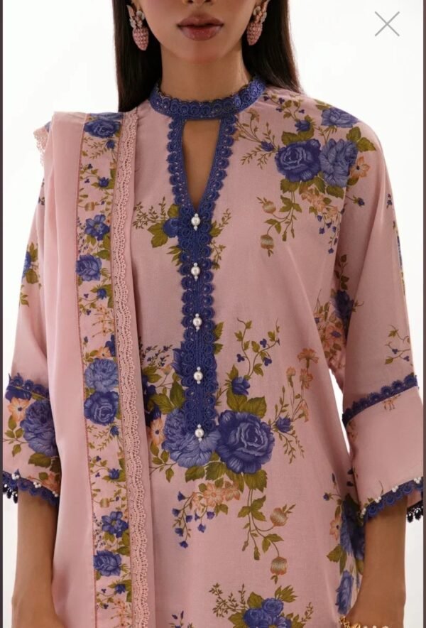 Sana Safinaz 3PC Stitched Mahay Collection H231-010B-AG - Image 2