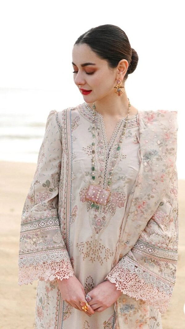 Qalamkar 3PC Stitched Luxury Lawn SP-03 KHANSA - Image 2