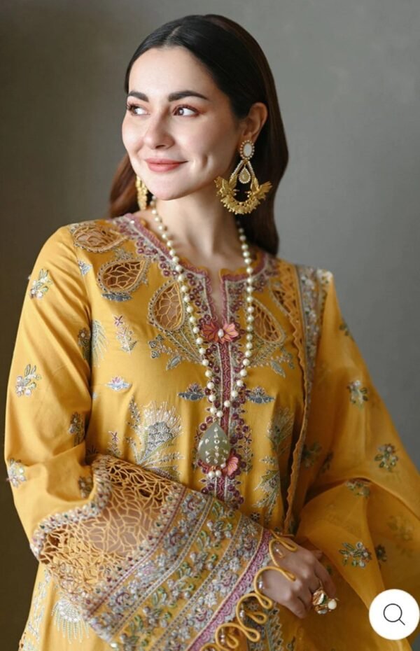 Qalamkar 3PC Stitched Luxury Lawn SP-15 MERAL - Image 3