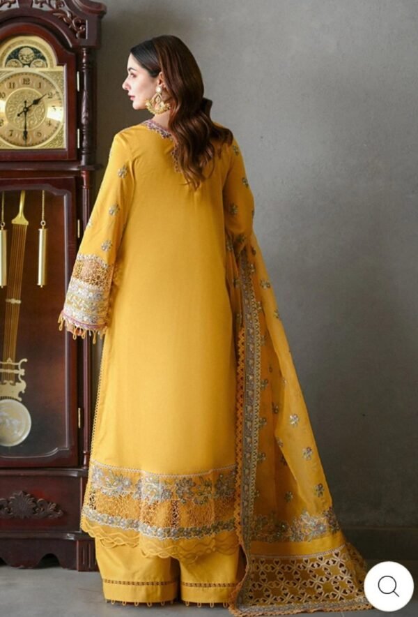 Qalamkar 3PC Stitched Luxury Lawn SP-15 MERAL - Image 4
