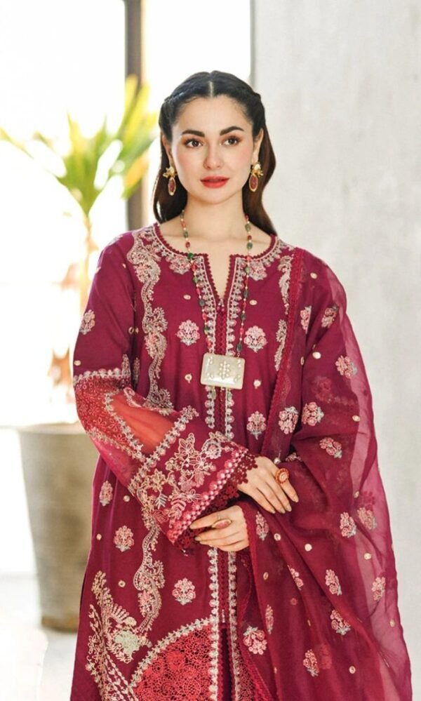 Qalamkar 3PC Stitched Luxury Lawn SP-02 BEYZA - Image 2