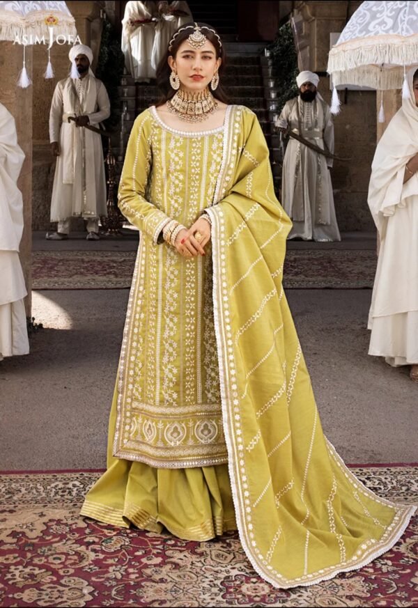 Asim Jofa 3PC Stitched Lucknowi Chikan kaari AJMQ-01