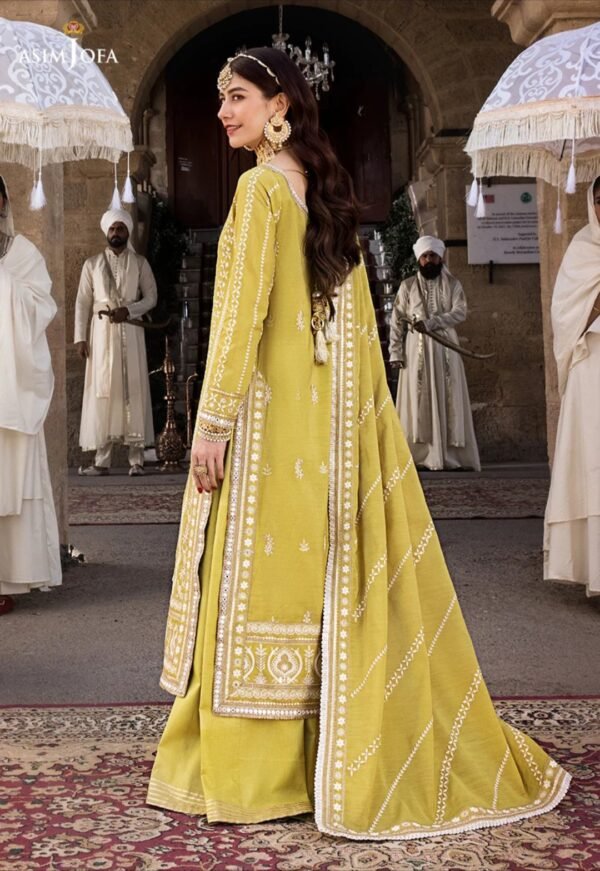 Asim Jofa 3PC Stitched Lucknowi Chikan kaari AJMQ-01 - Image 2