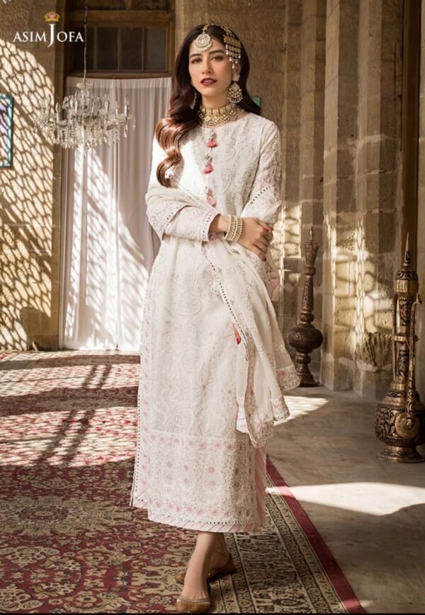 Asim Jofa 3PC Stitched Lucknowi Chikan kari AJMQ-02