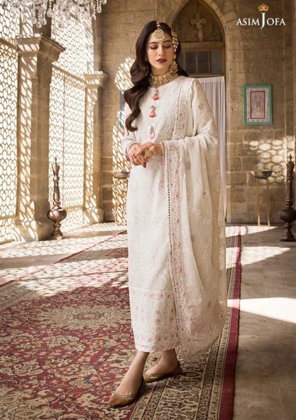 Asim Jofa 3PC Stitched Lucknowi Chikan kari AJMQ-02 - Image 2