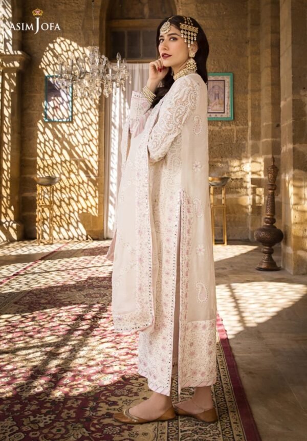 Asim Jofa 3PC Stitched Lucknowi Chikan kari AJMQ-02 - Image 3