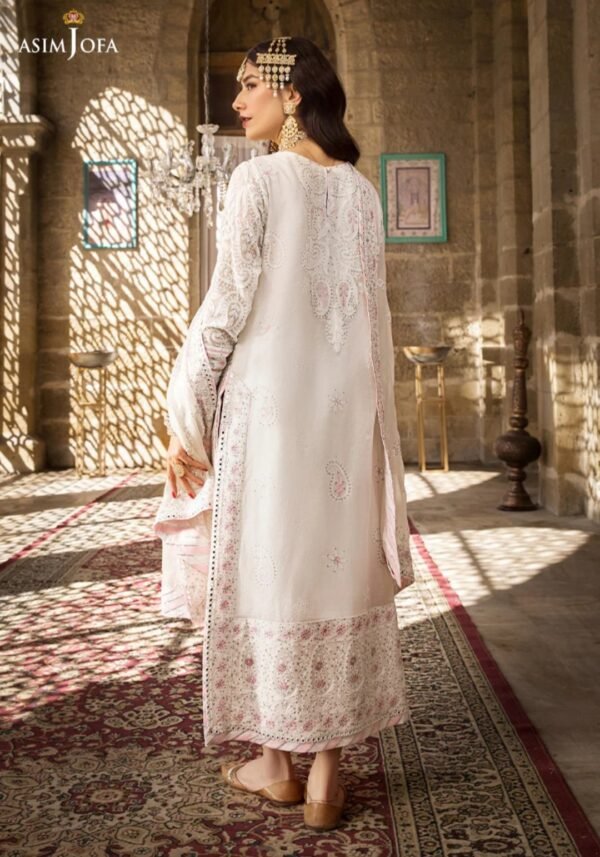 Asim Jofa 3PC Stitched Lucknowi Chikan kari AJMQ-02 - Image 4