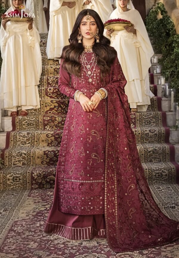 Asim Jofa 3PC Stitched Lucknowi Chikan Kari AJMQ-03