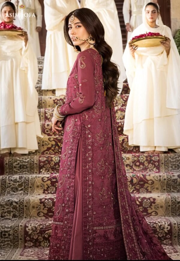 Asim Jofa 3PC Stitched Lucknowi Chikan Kari AJMQ-03 - Image 3