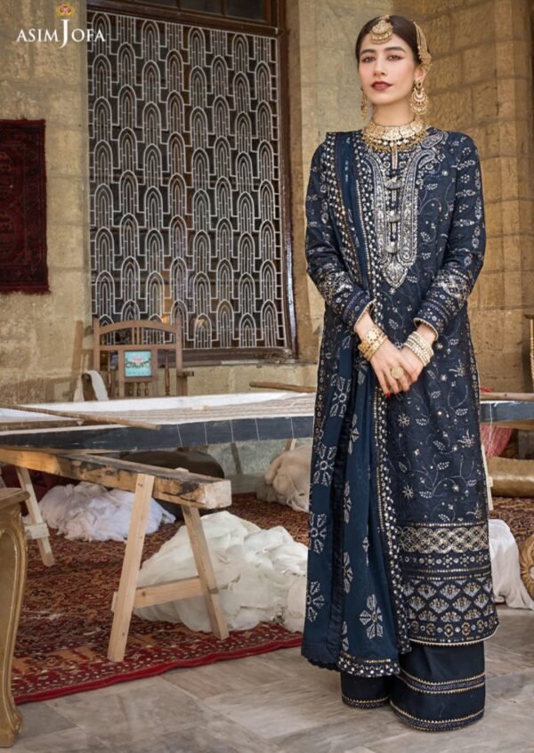 Asim Jofa 3PC Stitched Lucknowi Chikan kari AJMQ-06