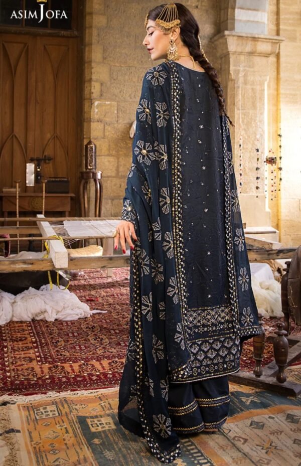 Asim Jofa 3PC Stitched Lucknowi Chikan kari AJMQ-06 - Image 3