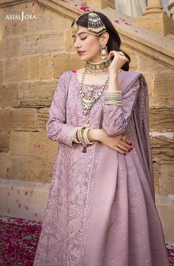 Asim Jofa 3PC Stitched Lucknow AJMQ-07 Chikan kari - Image 2