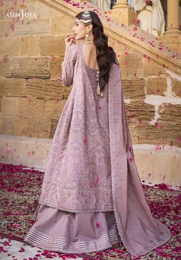 Asim Jofa 3PC Stitched Lucknow AJMQ-07 Chikan kari - Image 4