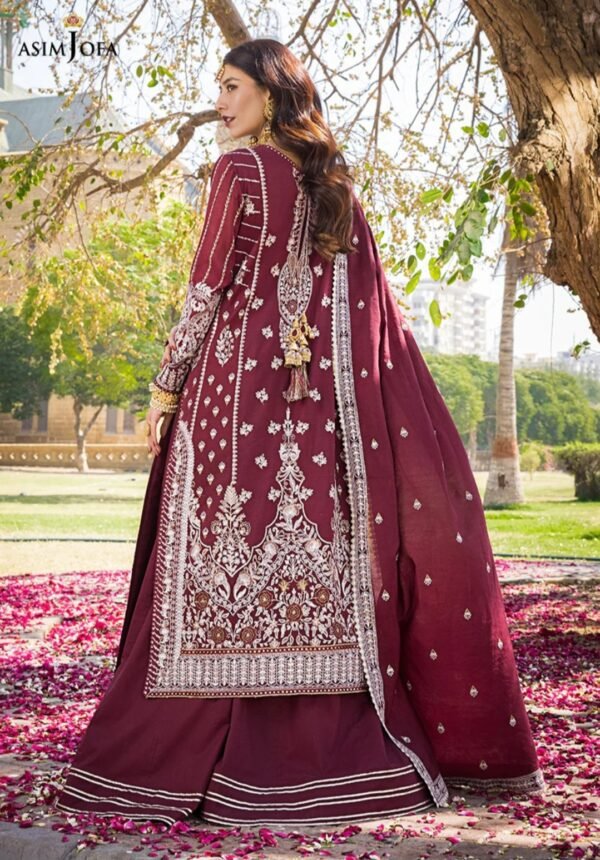 Asim Jofa 3PC Stitched Lucknowi Chikan kari AJMQ-12 - Image 4