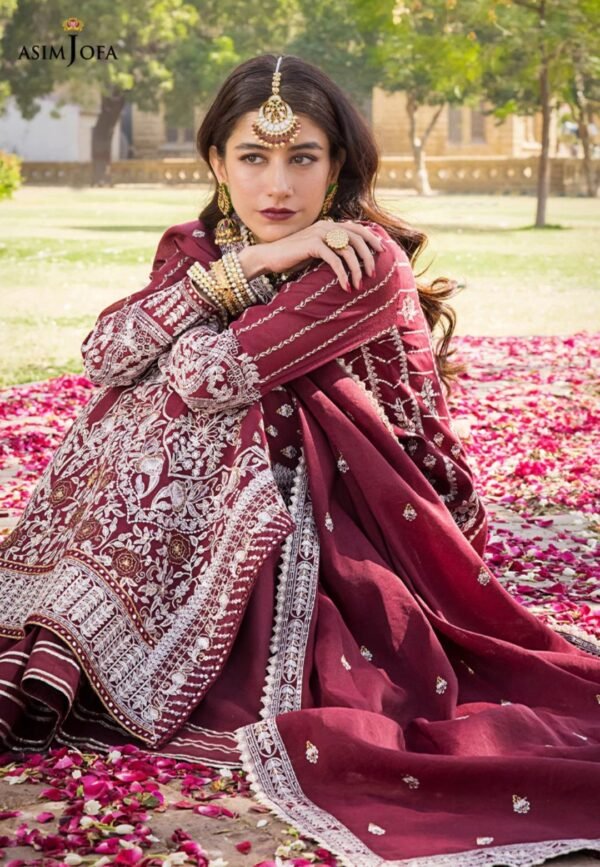 Asim Jofa 3PC Stitched Lucknowi Chikan kari AJMQ-12 - Image 2