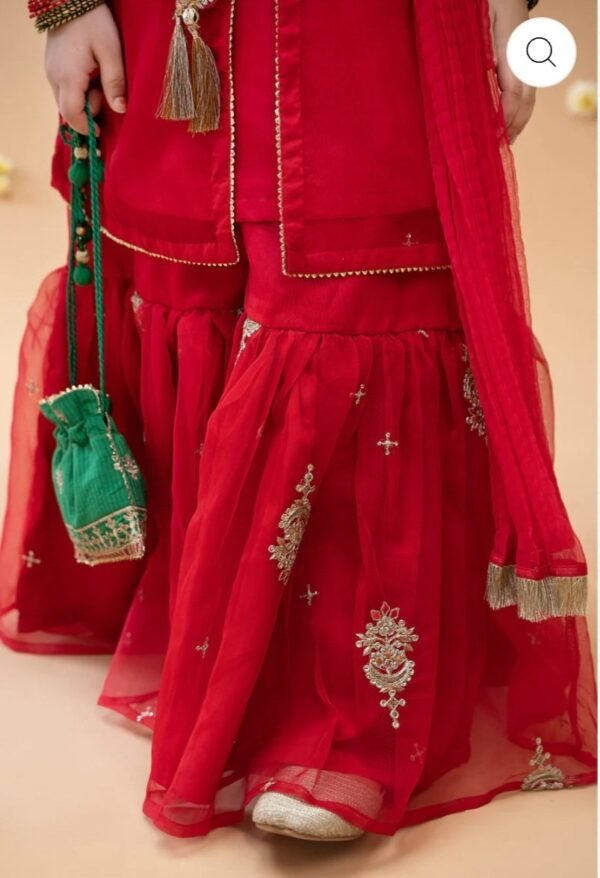 Maria B.Kids Suit Red MKS-EA23-23 - Image 3