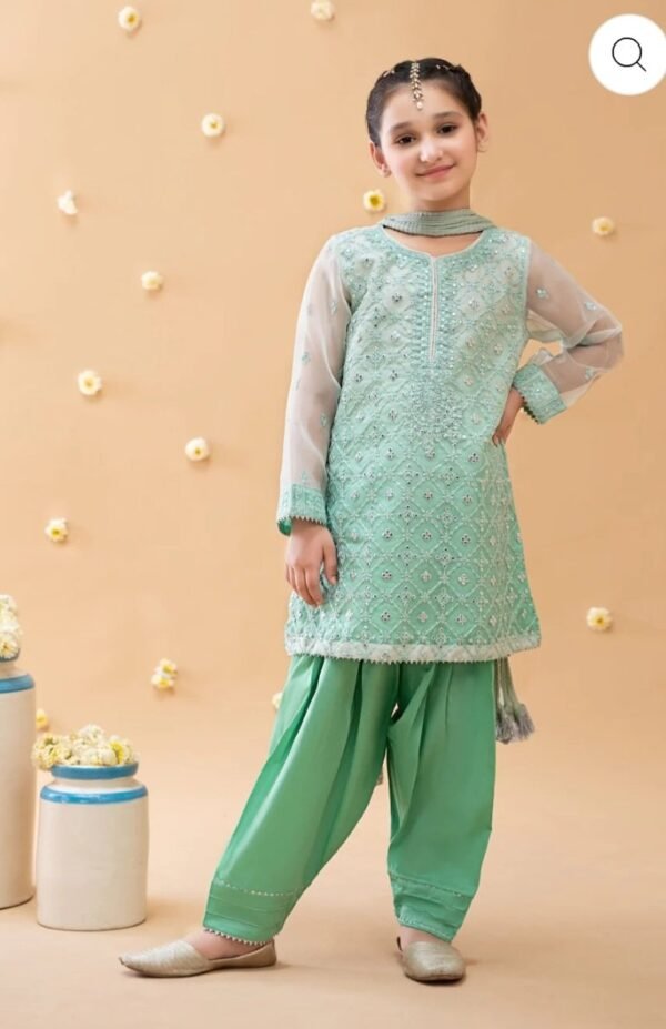 Maria.B Kids Suit Pink/Green MKS-EA23-16 - Image 2