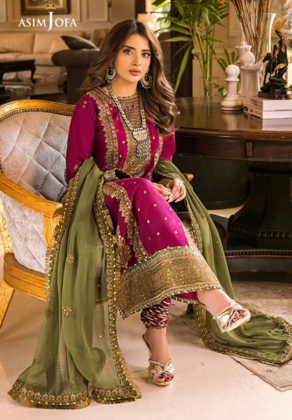 Asim Jofa 3PC Stitched Maahru,Noorie and Meerub Collection AJSM-01