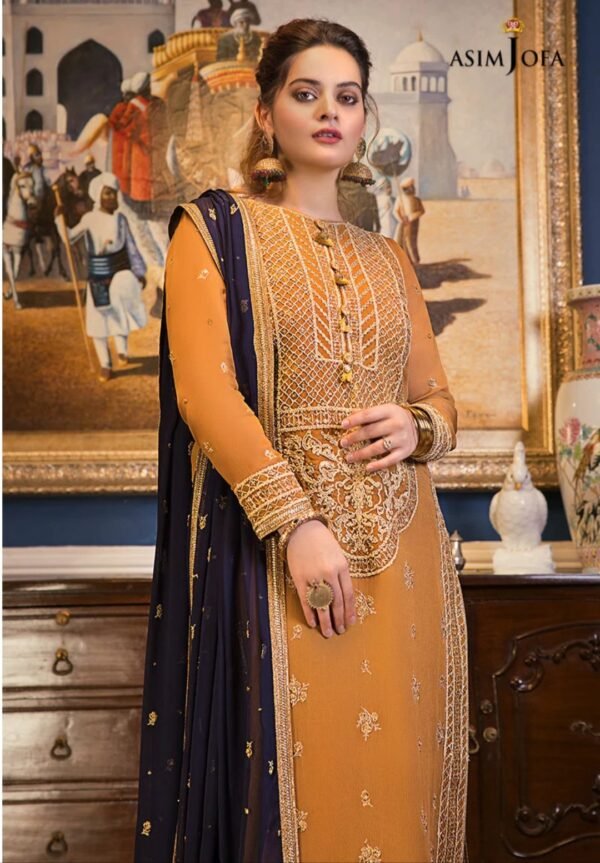 Asim Jofa 3PC Stitched Maahru,Noorie and Meerub Collection AJSM-02 - Image 3