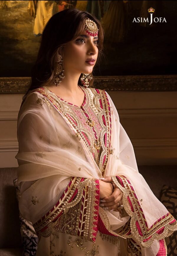 Asim Jofa 3PC Stitched Maahru,Noorie and Meerub Collection AJSM-05 - Image 3