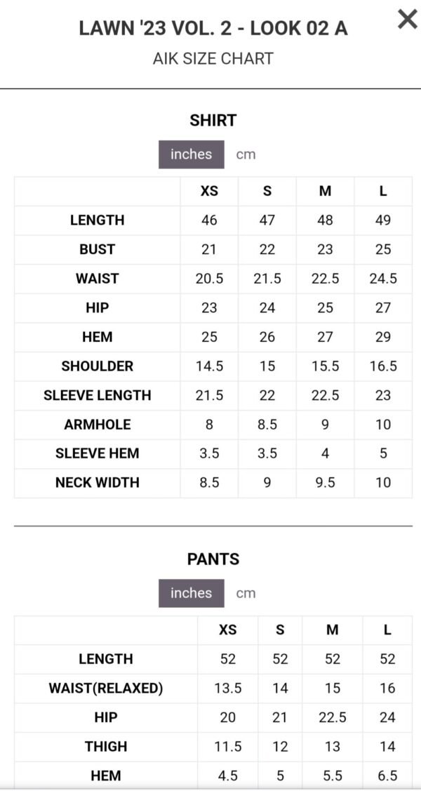 Aik 3PC Stitched LAWN '23 VOL. 2 - LOOK 02 A - Image 4