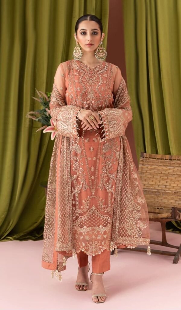 Aik 3PC Stitched Net Dress LOOK 03