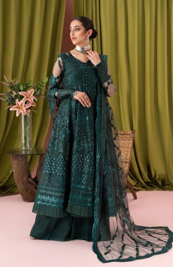 Aik 3PC Stitched Net Dress LOOK 04 - Image 2