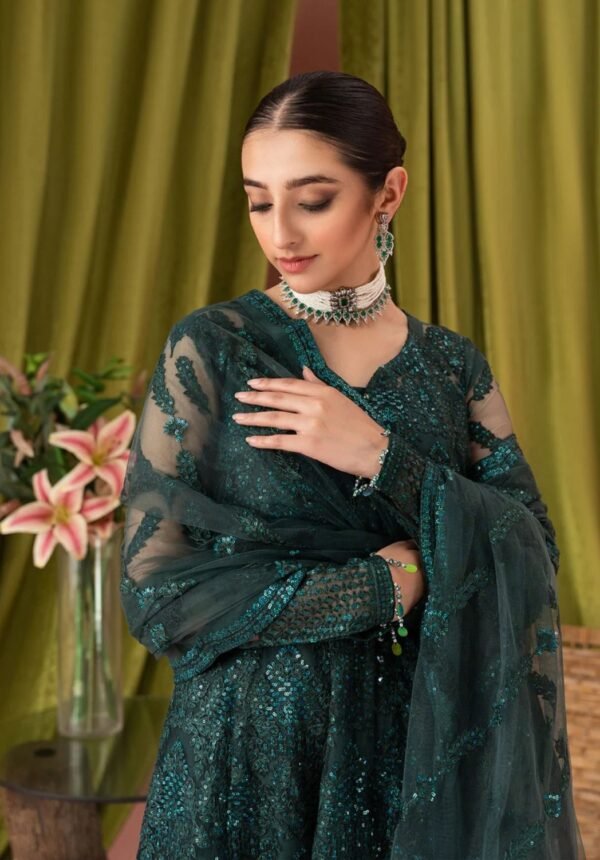 Aik 3PC Stitched Net Dress LOOK 04 - Image 3