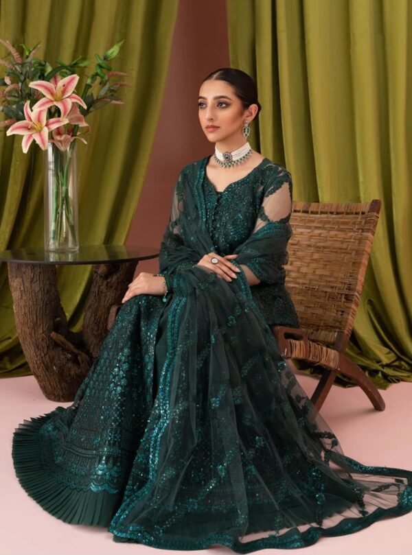Aik 3PC Stitched Net Dress LOOK 04 - Image 4