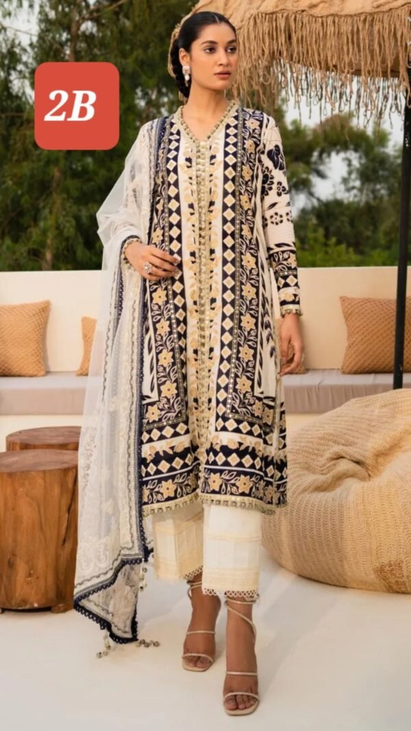 Sana Safinaz 3PC Stitched Muzlin CollectionMagento Commerce M232-002A/002B-CW - Image 5