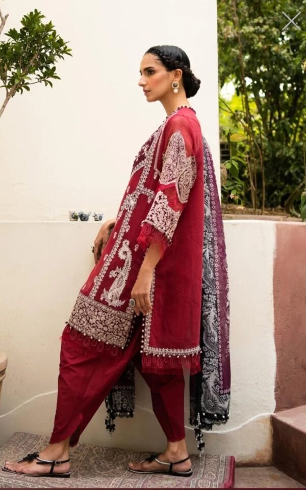 Sana Safinaz 3PC Stitched Muzlin Collection M232-003A/003B-CV - Image 4