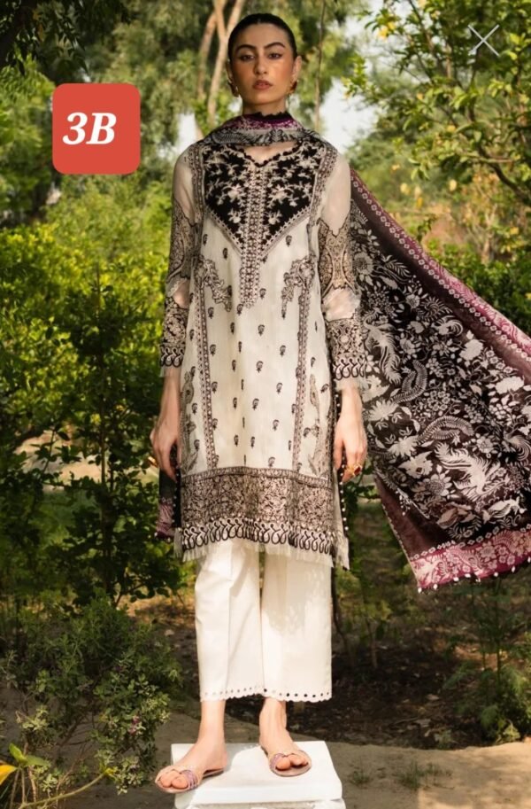 Sana Safinaz 3PC Stitched Muzlin Collection M232-003A/003B-CV - Image 5