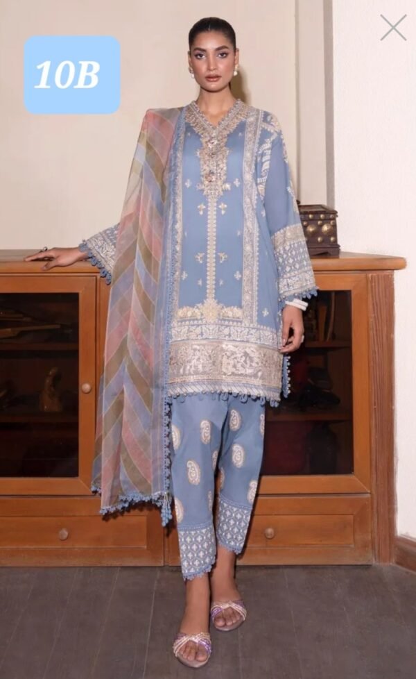 Sana Safinaz 3PC Stitched Muzlin CollectionMagento Commerce M232-010A/010B-CG - Image 5