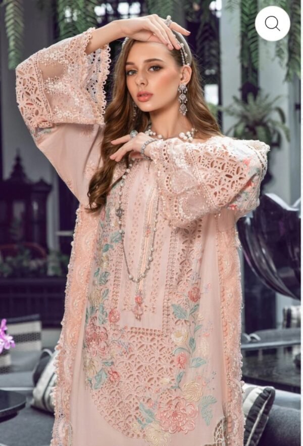 Maria.B 3PC Stitched EL-23-07-Peach - Image 2