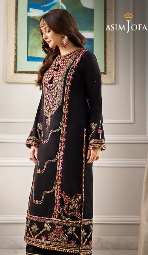 Asim Jofa 1PC Stitched Zari Sitara Shirt AJZS-25 - Image 3