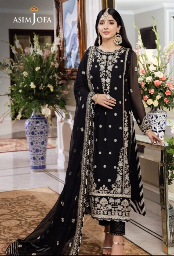 Asim Jofa 3PC Stitched Zari Sitara AJZS-14 - Image 2
