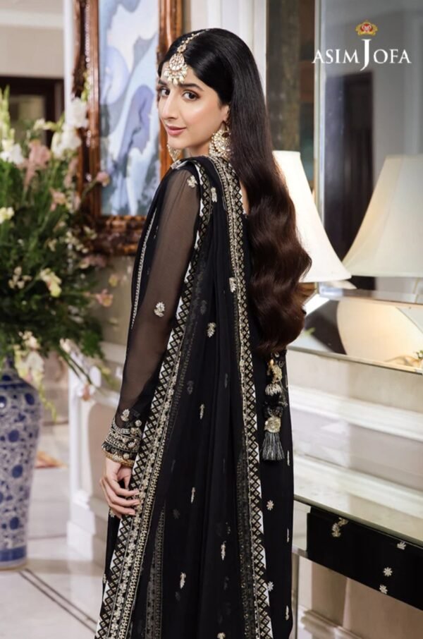 Asim Jofa 3PC Stitched Zari Sitara AJZS-14 - Image 3