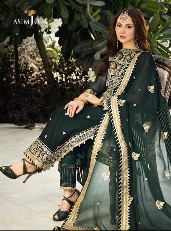Asim Jofa 3PC Stitched Zari Sitara AJZS-04 - Image 2