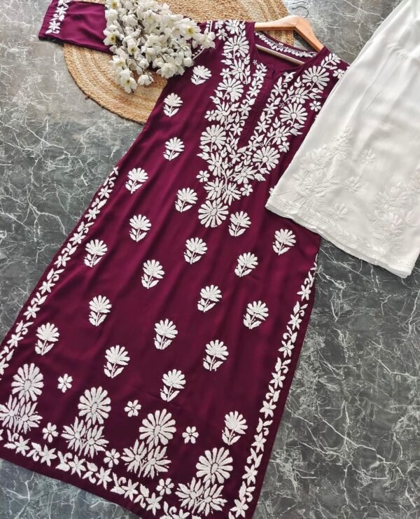 Modal Heavy Daman Straight Kurti - Image 4