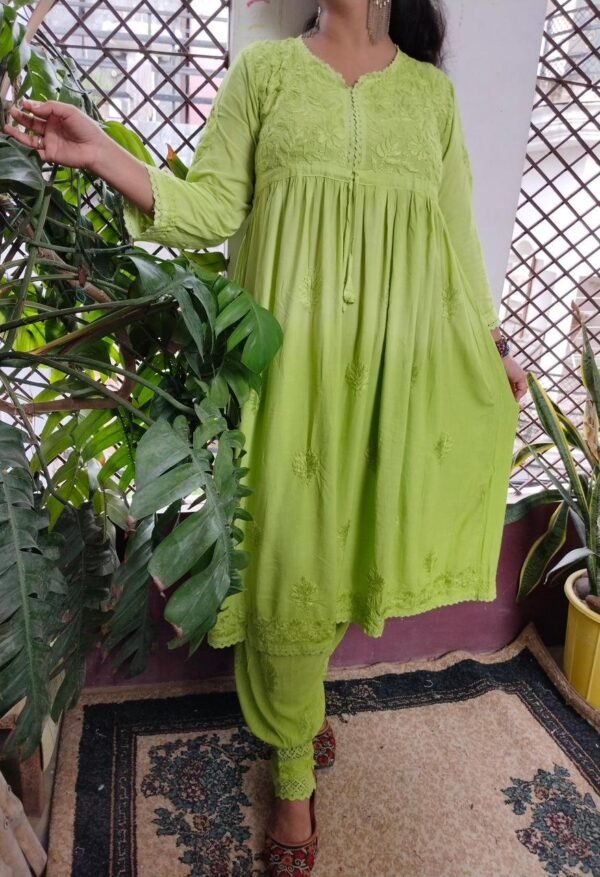 Lucknow Chicken Kari Long kurti gown - Image 3