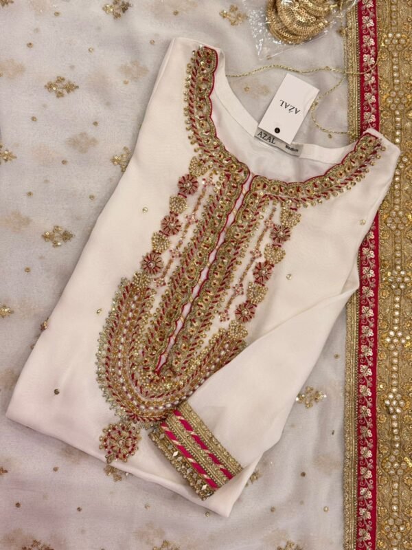 Azal Stitched Festive White - Image 4