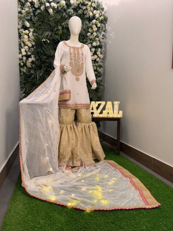 Azal Stitched Festive White